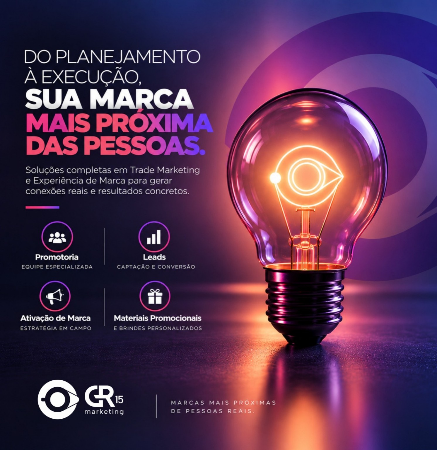 Soluções completas de trade marketing e experiências de marca da GR15